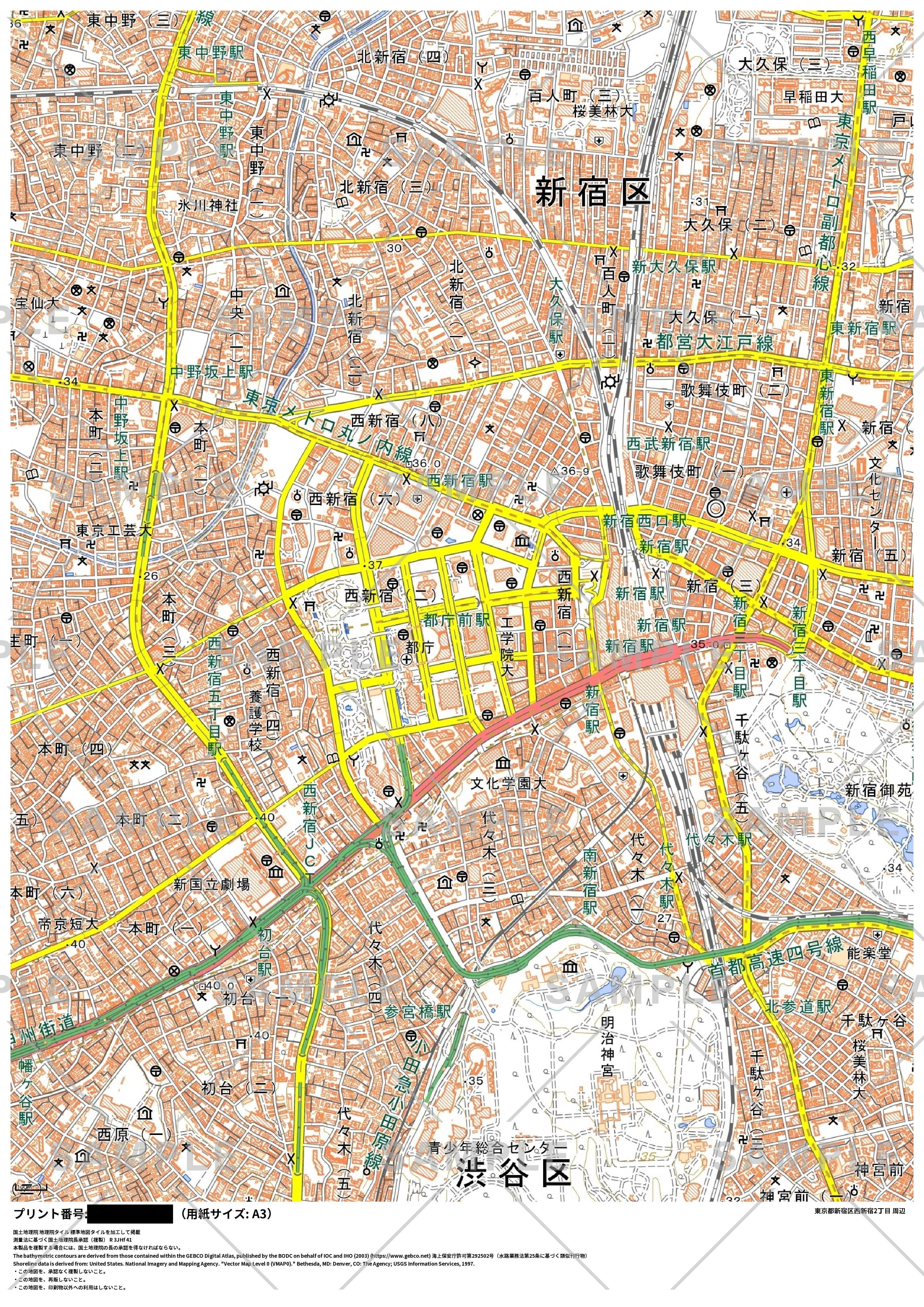 コンビニ地図プリント